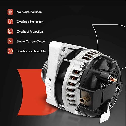 Miniatura 5 de A-Premium Alternador compatible con Honda Crosstour 2012 2013 2014 2015 L4 2.4L, 130Amp 12V en sentido horario 7 surcos, repuesto # 31100-5J0-A01,