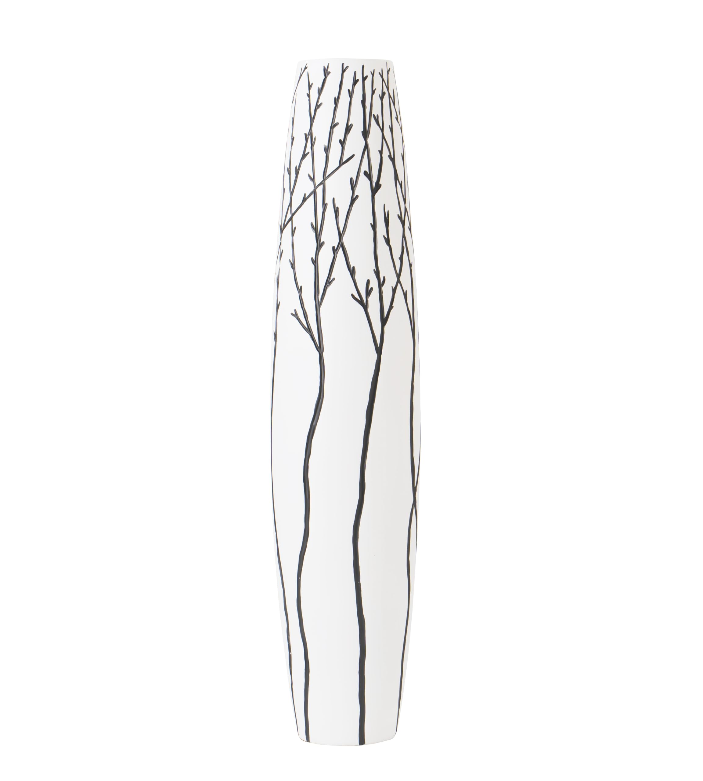 Leewadee Grand Vase A Poser Au Sol 85 cm Haut - Vase De Sol pour Fleur Ou Pampa, Blanc, Résine