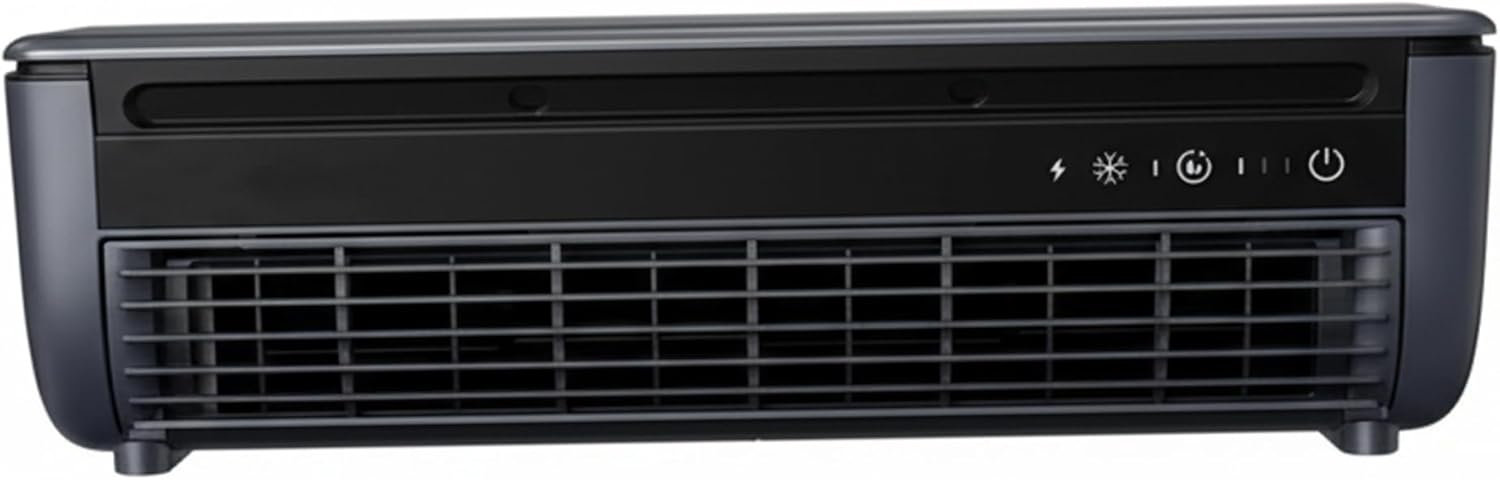 Mini Air Conditioner, 33x10.8cm Wall Mounted Small AC, USB Charging Ductless AC Unit, Fast Cooling Cooler for Kitchen, Dorm, Desk with Remote Control, 6000mAh Rechargeable Battery, 3 Speed Settings