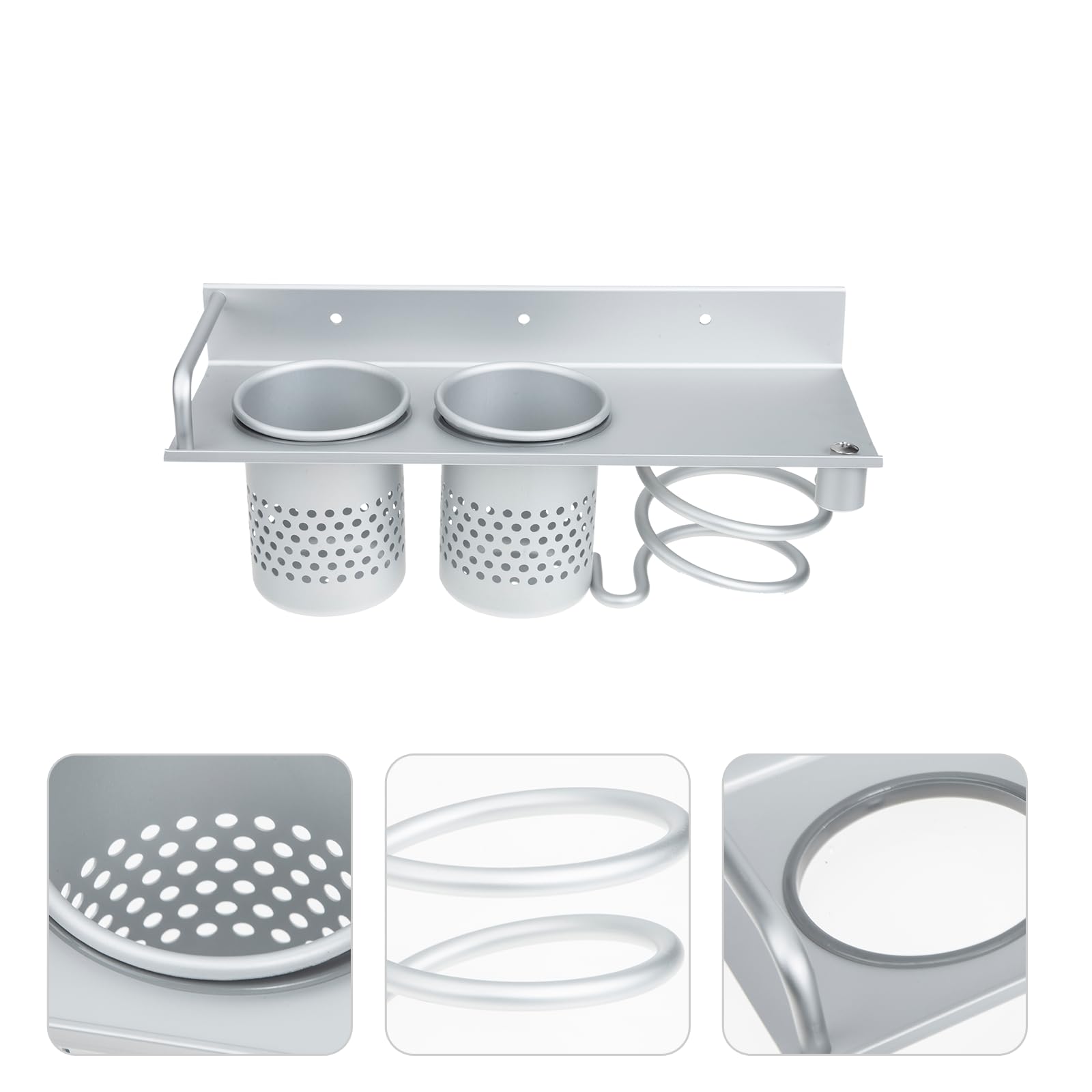 Haartrocknerhalterung ohne Bohren aus Raumaluminium Selbstklebendes Badezimmer Regal für Kleine Gegenstände Praktischer Organizer für Friseursalon und Zuhause