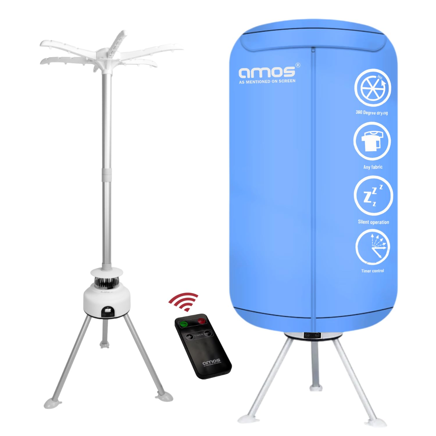 AMOS Eezy Dry Pod Heated Electric Clothes Dryer Digital With Remote 10KG Capacit