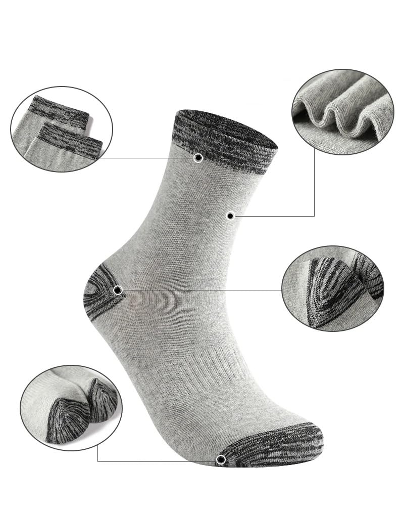 Dninmim Lot de 6 paires de chaussettes longues en coton pour homme