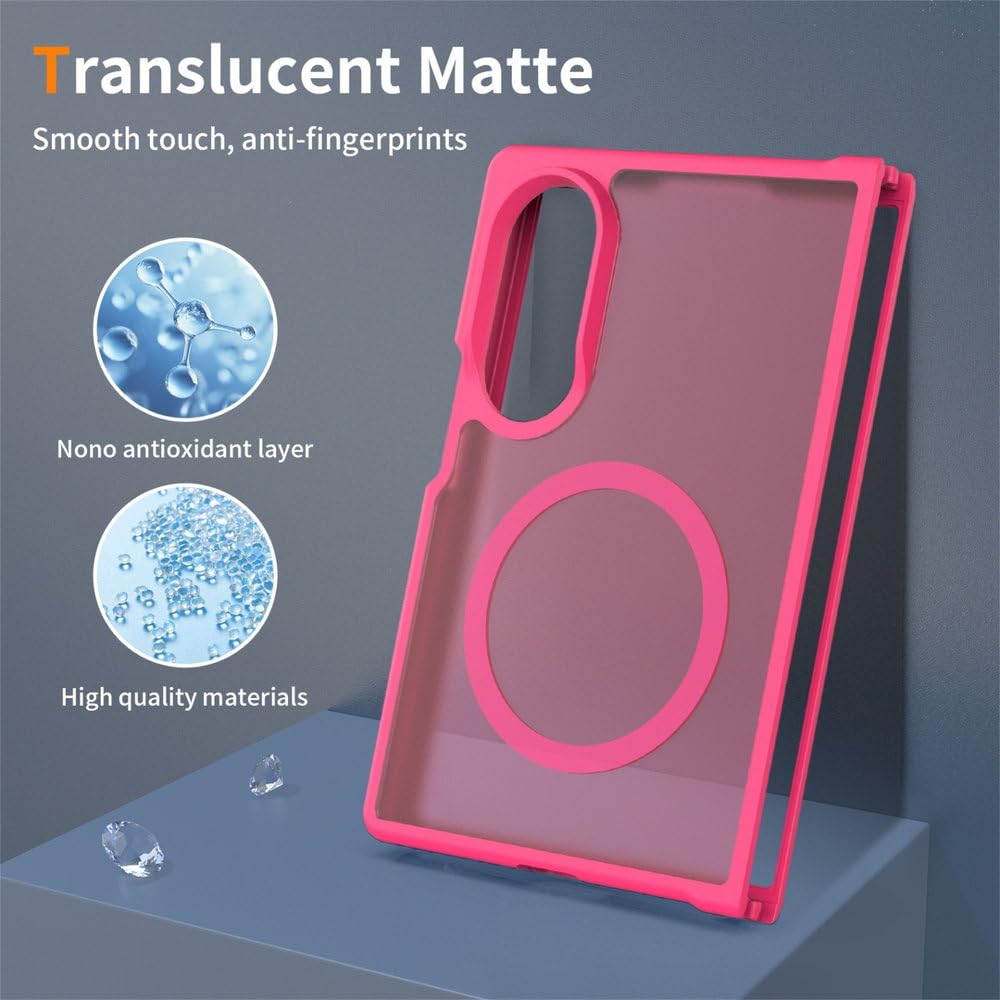 Custodia per telefono PC opaca con ricarica magnetica per Samsung Galaxy Z Fold 8 Ultra Z Flip 8 7 6, cover pieghevole antiurto con sensazione al tatto, blu reale, per Samsung Galaxy Z Flip 7