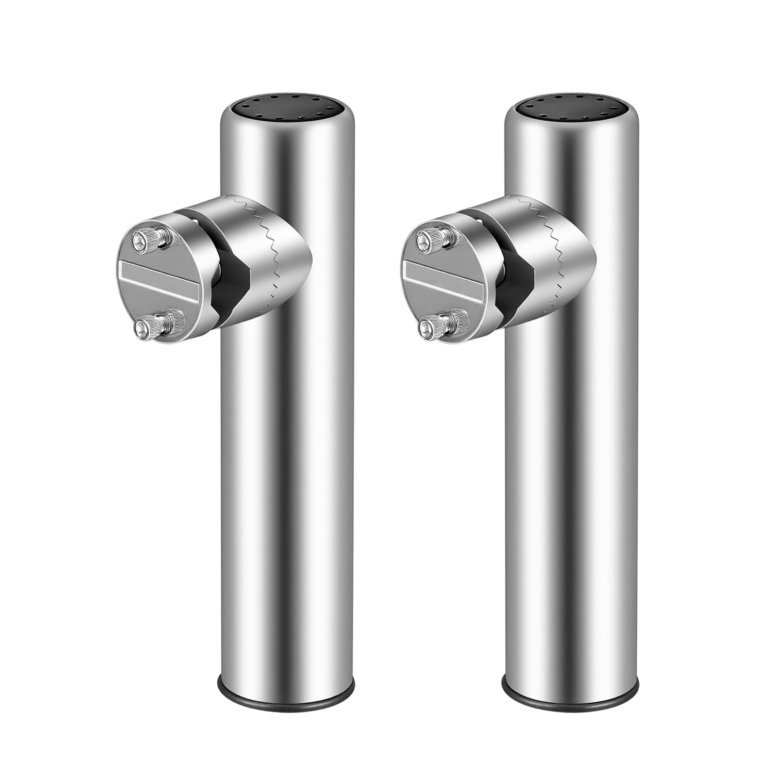 2 supporti per canna da pesca in acciaio inox, supporto per canna da barca con fori di drenaggio, supporto per canna da barca, campo di serraggio 19-22 mm, per l'installazione su yacht, barche da