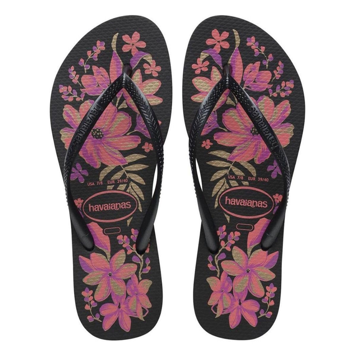Havaianas Slim Organic Women FlipFlop Black/Grey/Gold 5.5/6 UK