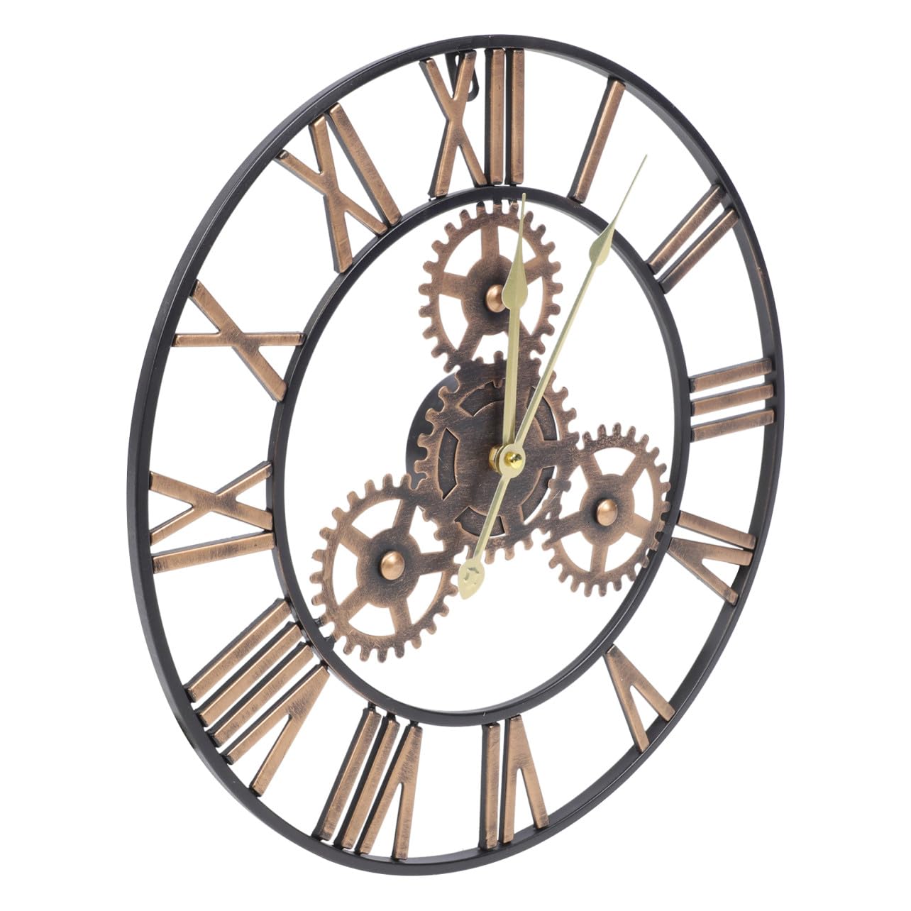 Reloj de Pared Decorativo Estilo Industrial Americano, Reloj Colgante Redondo de Hierro para Salón y Oficina
