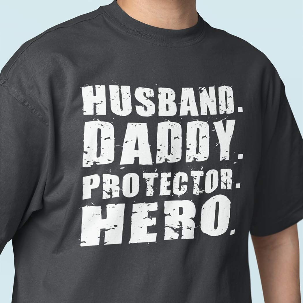shop4ever Ehemann Daddy Protektor Hero T-Shirt - Grau - X-Groß