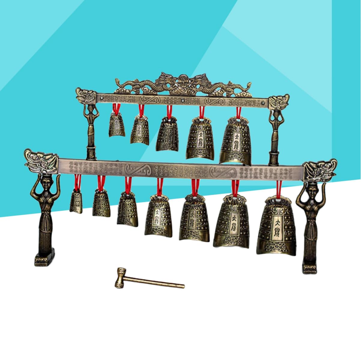 Strumenti Cinesi in Bronzo Doppia Strata, Tradizionali Arte Popolare Cinese, Campanelli Cinesi Eolici, Musicale Cinese a Percussione Strumento decorazione, Viaggiare Souvenir