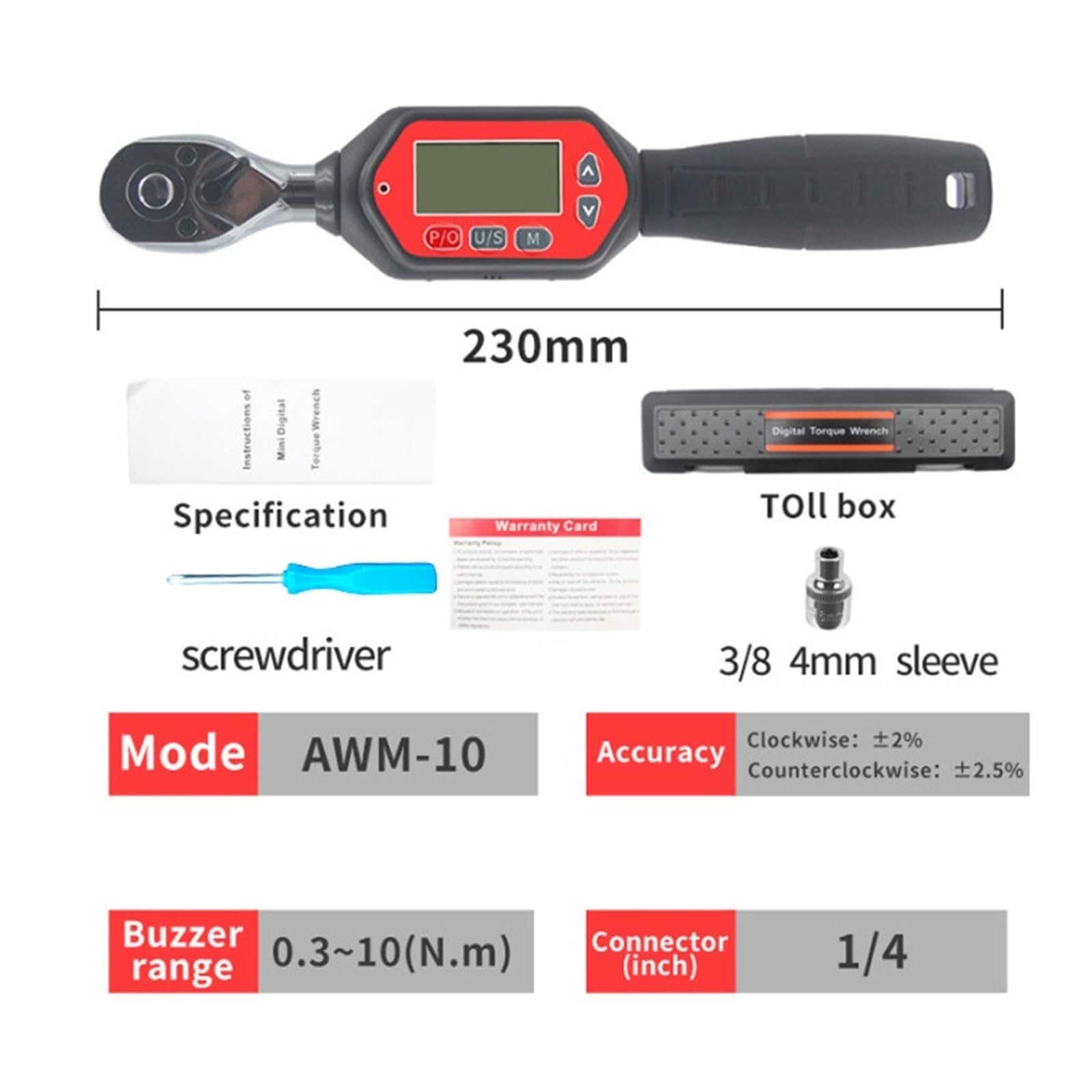 Digitaler Drehmomentschlüssel, Digitaler Drehmomentschlüssel 1/2 1/4 Universal 3/8" 3-100 NM Einstellbar Professioneller Fahrradsatz Autoreparatur(10 N.M)