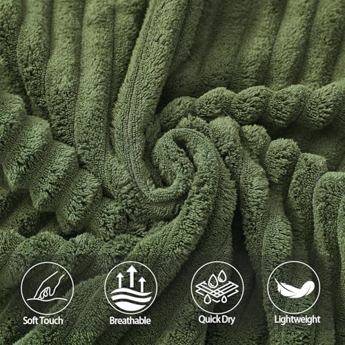 Image of 6 Pack Microfiber Hand Towels Set, 16 x 30 Inches, Ultra Soft & Highly Absorbent, Quick Dry Towels for Bathroom with Hanging Loop, Gym, Hotel and Spa(Olive Green)