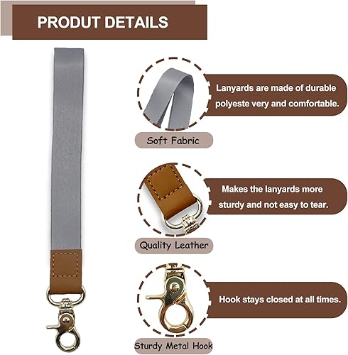 Miniatura 2 de Correa de muñeca para llaves, cordón para el cuello para credencial de identificación, llavero de pulsera con llavero para profesores, mujeres,