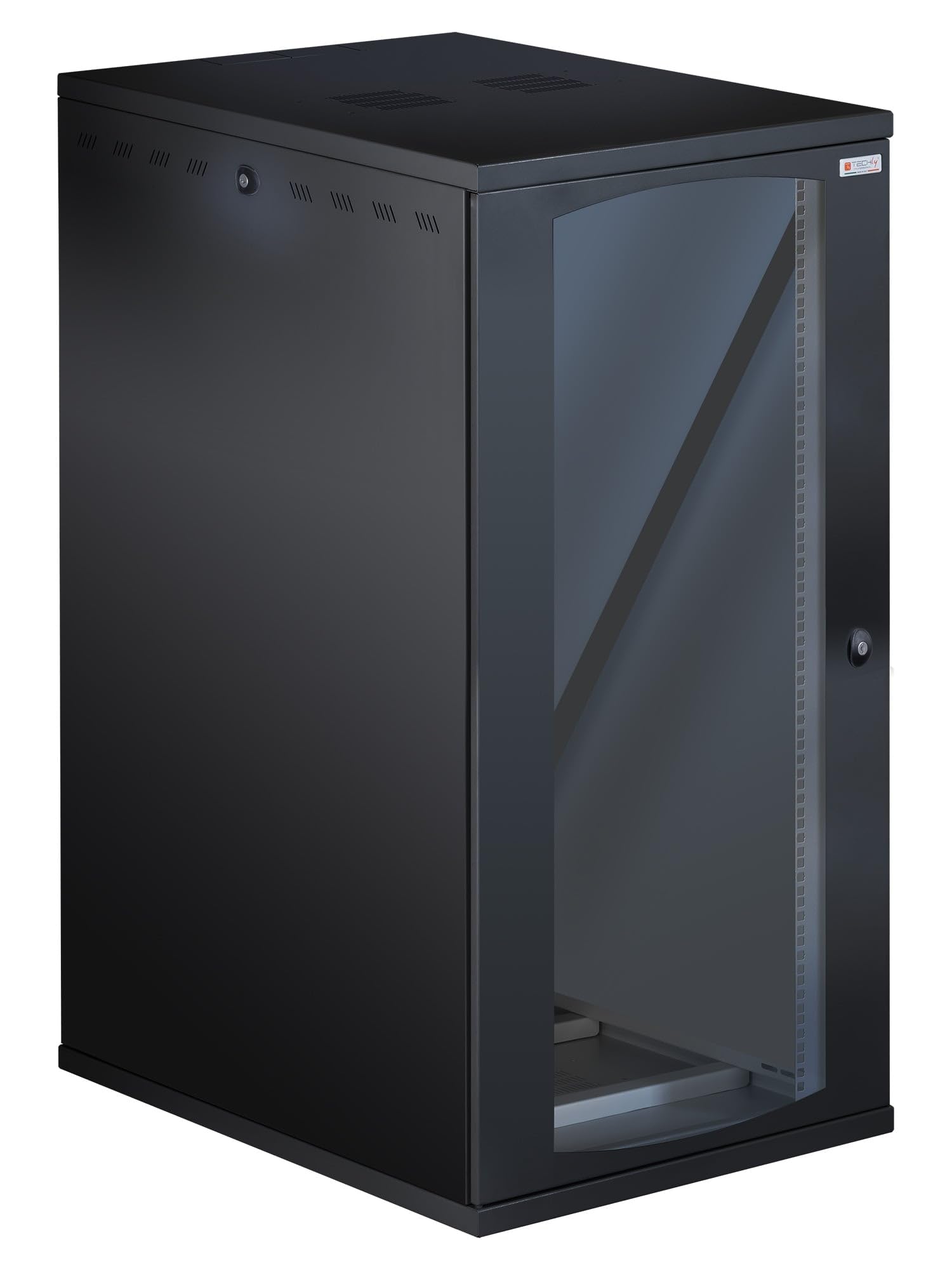 Techly Professional 369199 Armadio Rack 19" a Muro 22U P 800mm L 600mm Porta Vetro Nero Nero