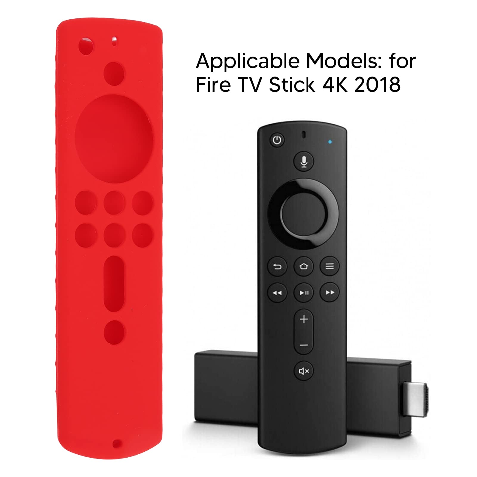 Ausla Stoßfeste Silikon-Schutzhülle für Fire TV Stick 4K Fernbedienung, rutschfeste Abdeckung (Rot)