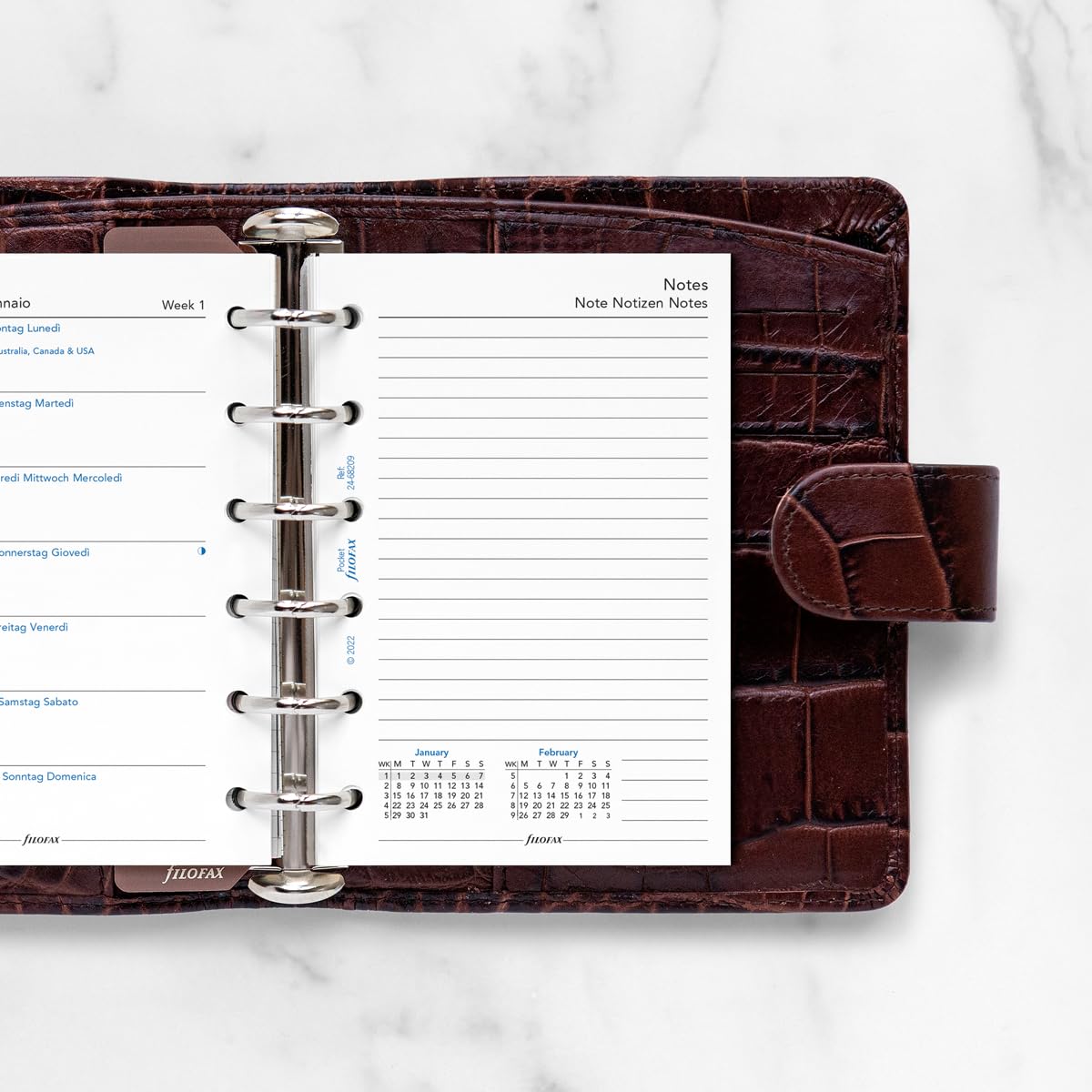 Filofax Organiseur Confettis De Poche - Anthracite Chocolate Eco