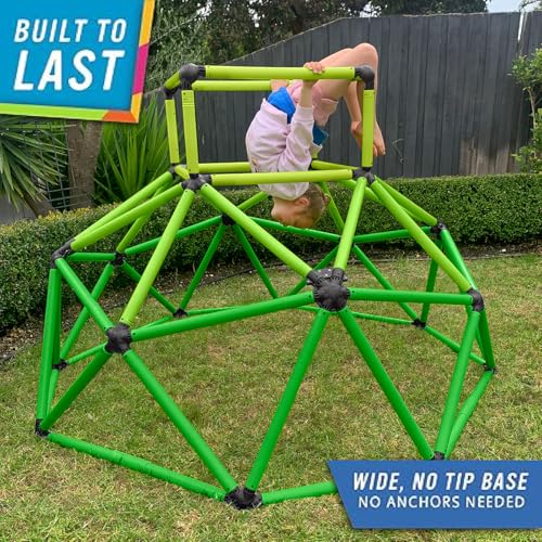 Image of Eezy Peezy Climber with Top - Active Indoor Outdoor Play Set Climbing Dome Equipment Toys - Fun for Kids Ages 3 to 6 Years Old, Green
