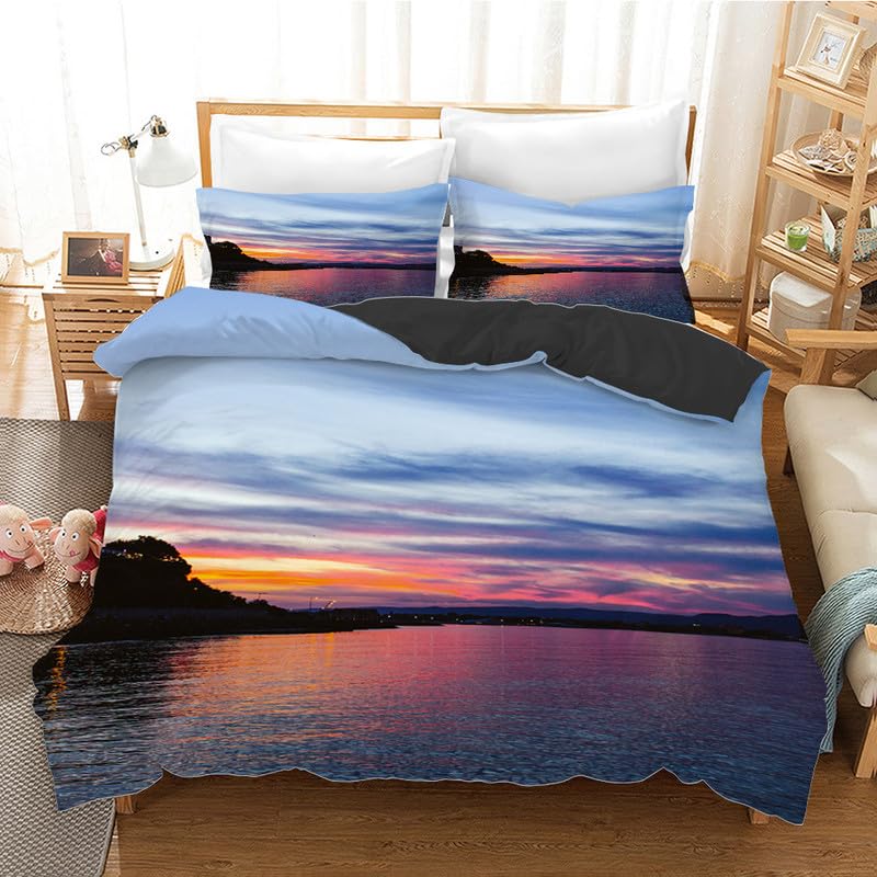 Parure de Lit 220x240 Adulte Océan Pourpre pour Transformer Votre Chambre en Cocon