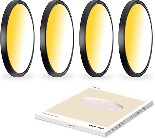 Miniatura 8 de Paquete de 4 luces de techo regulables de montaje empotrado, 12 pulgadas, 3 temperaturas de color seleccionables, 20 W, redondo, blanco, ETL