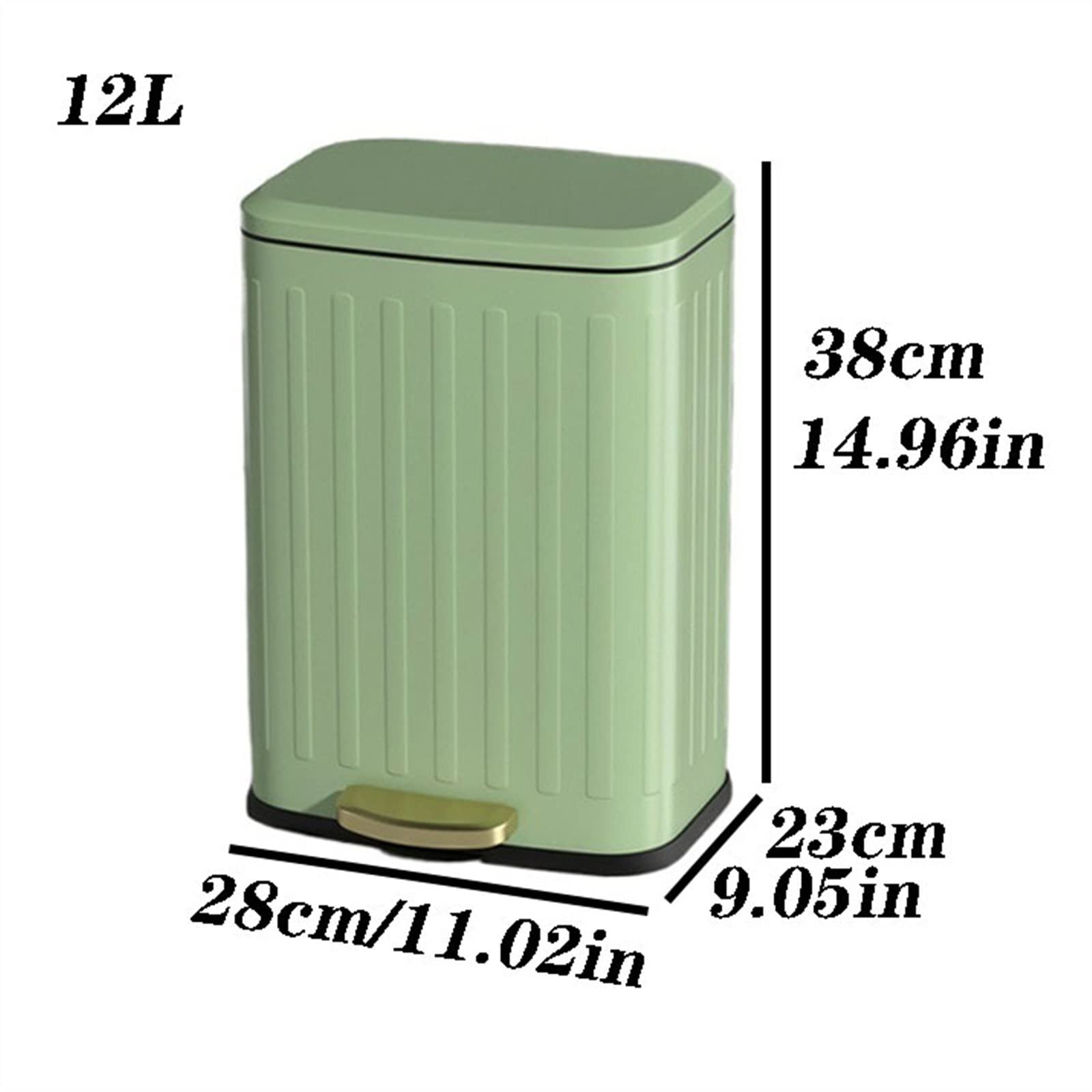 DFEDHF Trash and Recycling Bin 6L/12L Household Kitchen Living Room Trash Can Large-Capacity Pedal Double-Layer Garbage Can Stainless Steel Trash Can Office Trash Can, Bianco (Blanc-12L)