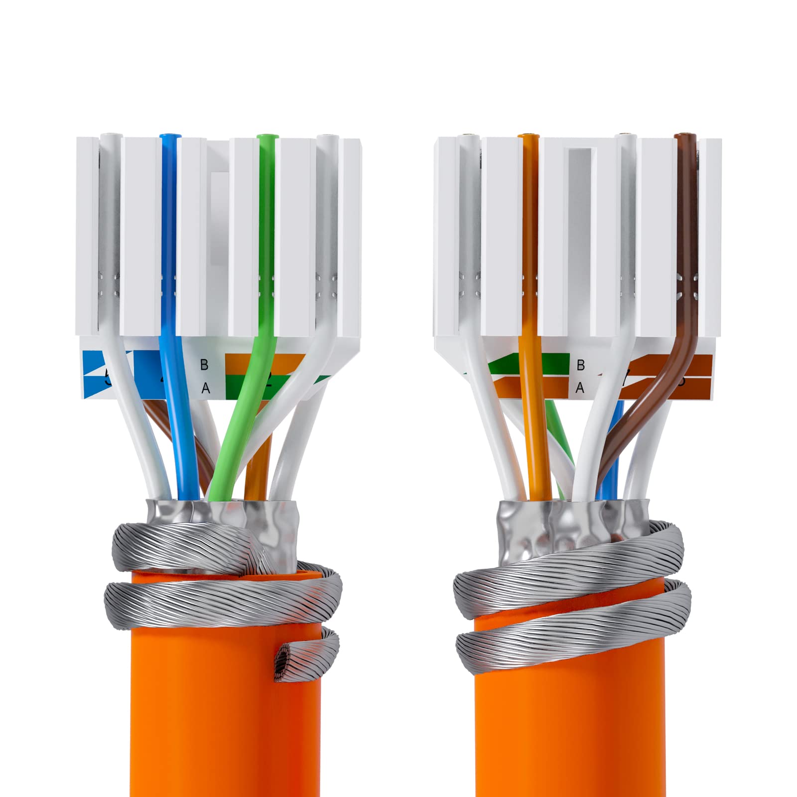 HB-DIGITAL 2x CAT 7 RJ45 wtyczka sieciowa do sztywnego kabla