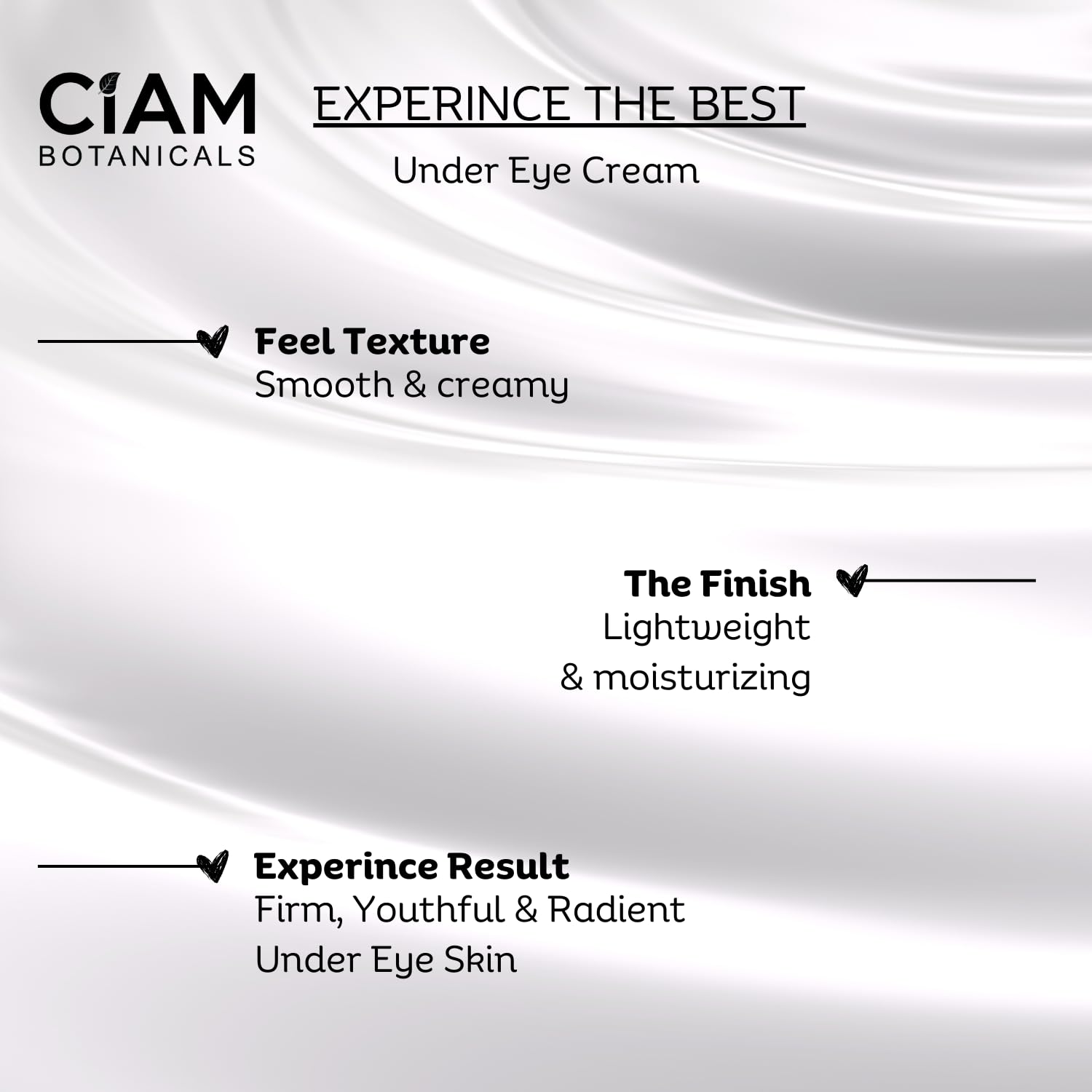 Ciam Botanicals Under Eye Cream For Dark Circle 50ml Enriched With Niacinamide,Vitamin E,Liquorice & Hyaluronic Acid | Reduces Puffiness, Fine Lines,Wrinkes & Crow's Feet Suitable All Skin Types — Amazon image 4