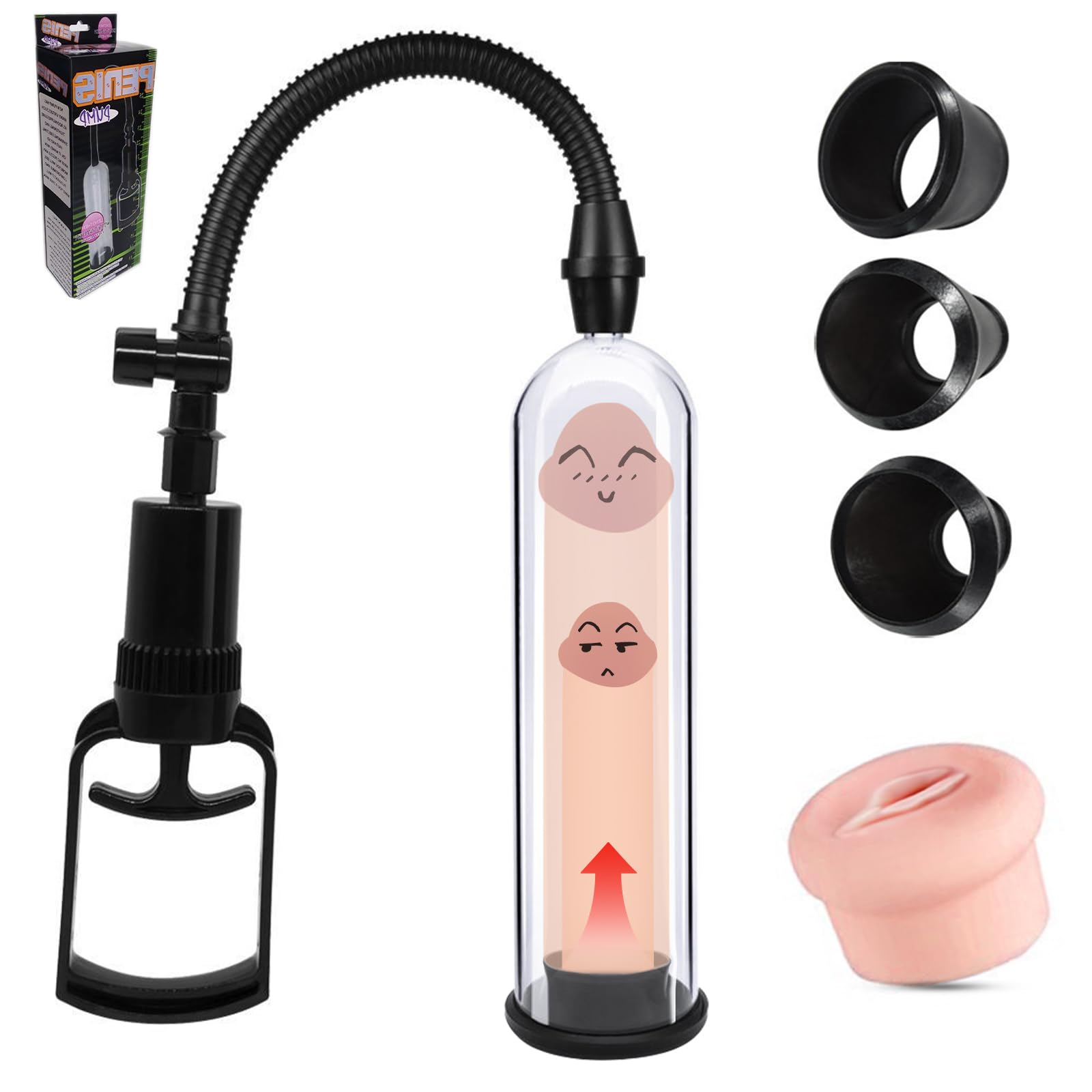 BDSMLOVE pompa per pene con vagina, pompa a vuoto per uomini, masturvatore per uomo, vacuum device estensore per uomo per l'ingrandimento del pene, masturbatore sexy toys