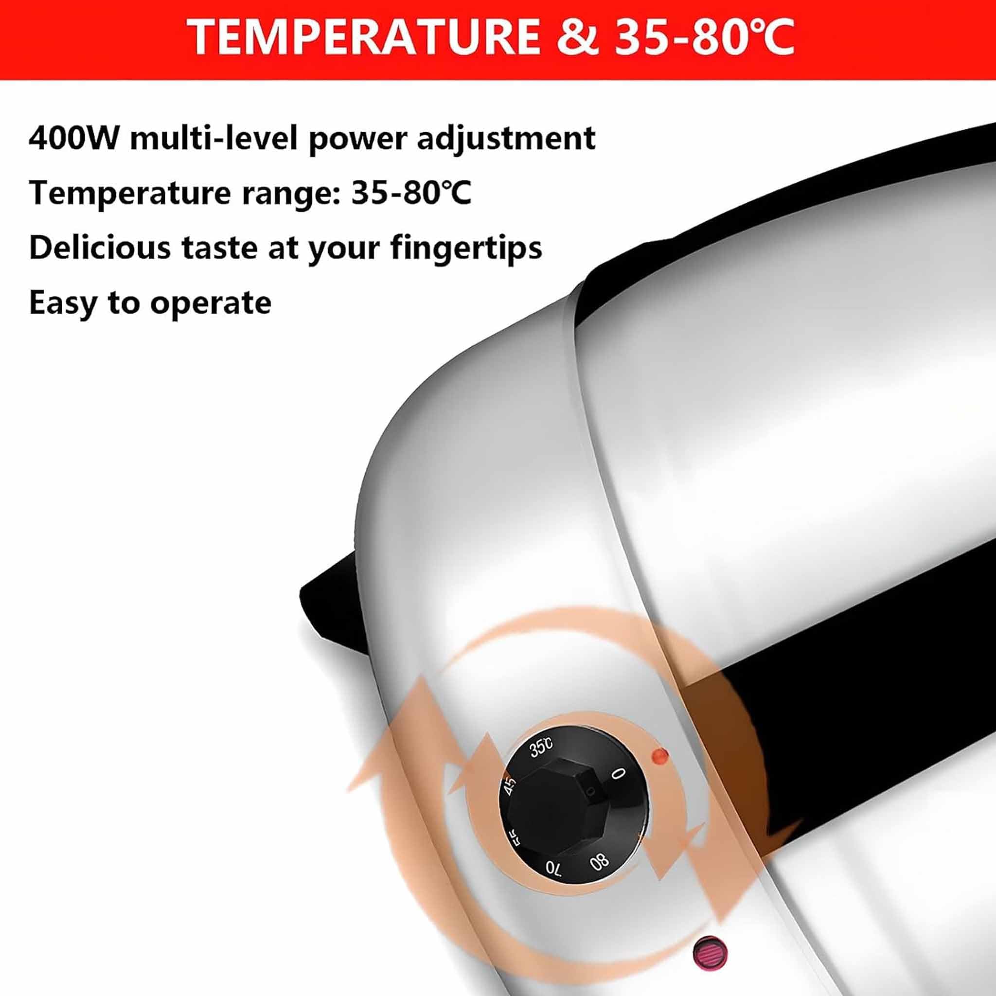 Podgrzewacz Do Zup Do Restauracji O Pojemności 13 L, Elektryczny Kocioł Do Zup O Mocy 400 W Z Pokrywką I Pokrętłem Regulacji Temperatury, Regulacja Temperatury W Zakresie 35–80 ℃ I Wydajne