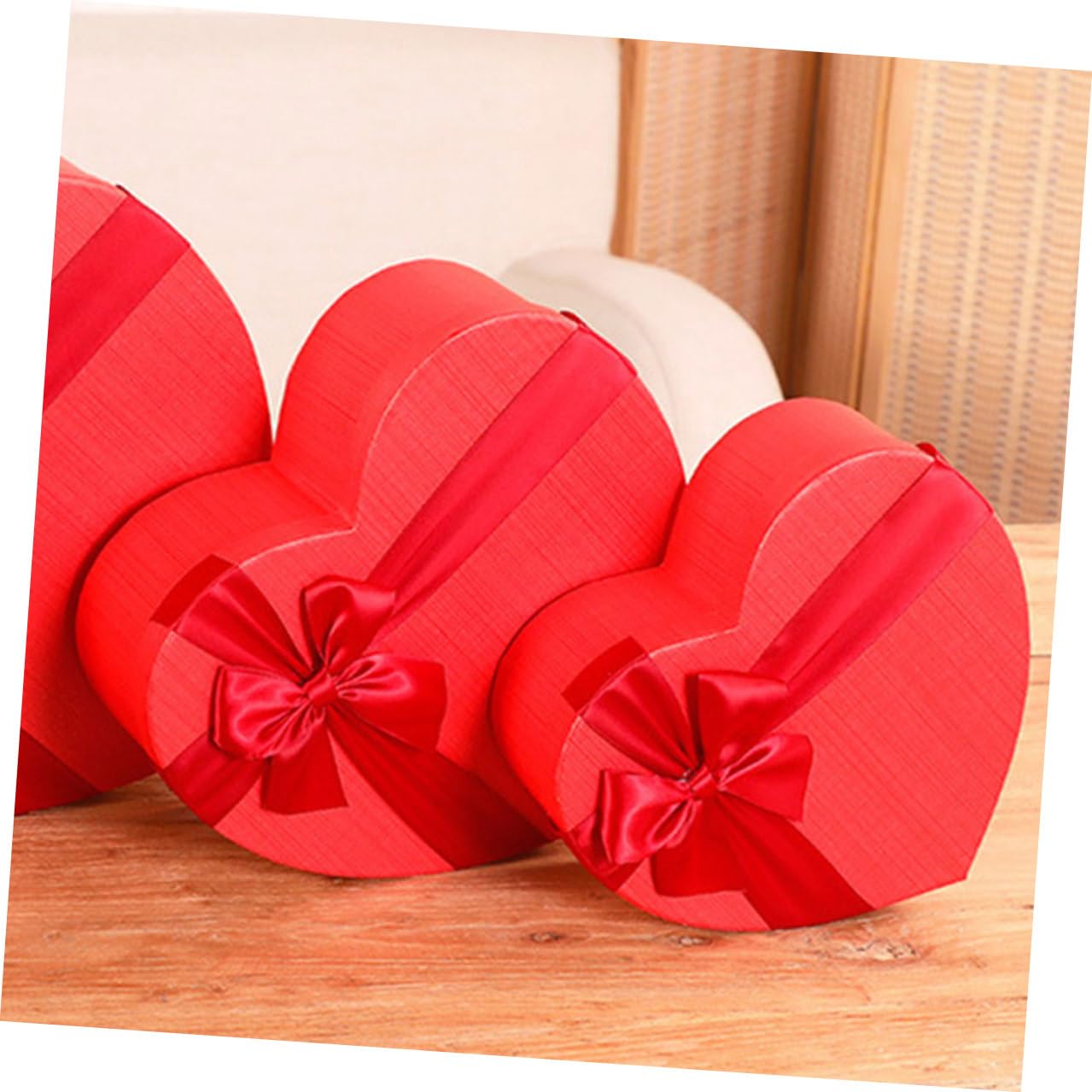TOYANDONA Herzförmige Geschenkbox aus Papier Rote Verpackung für Weihnachten und Hochzeit
