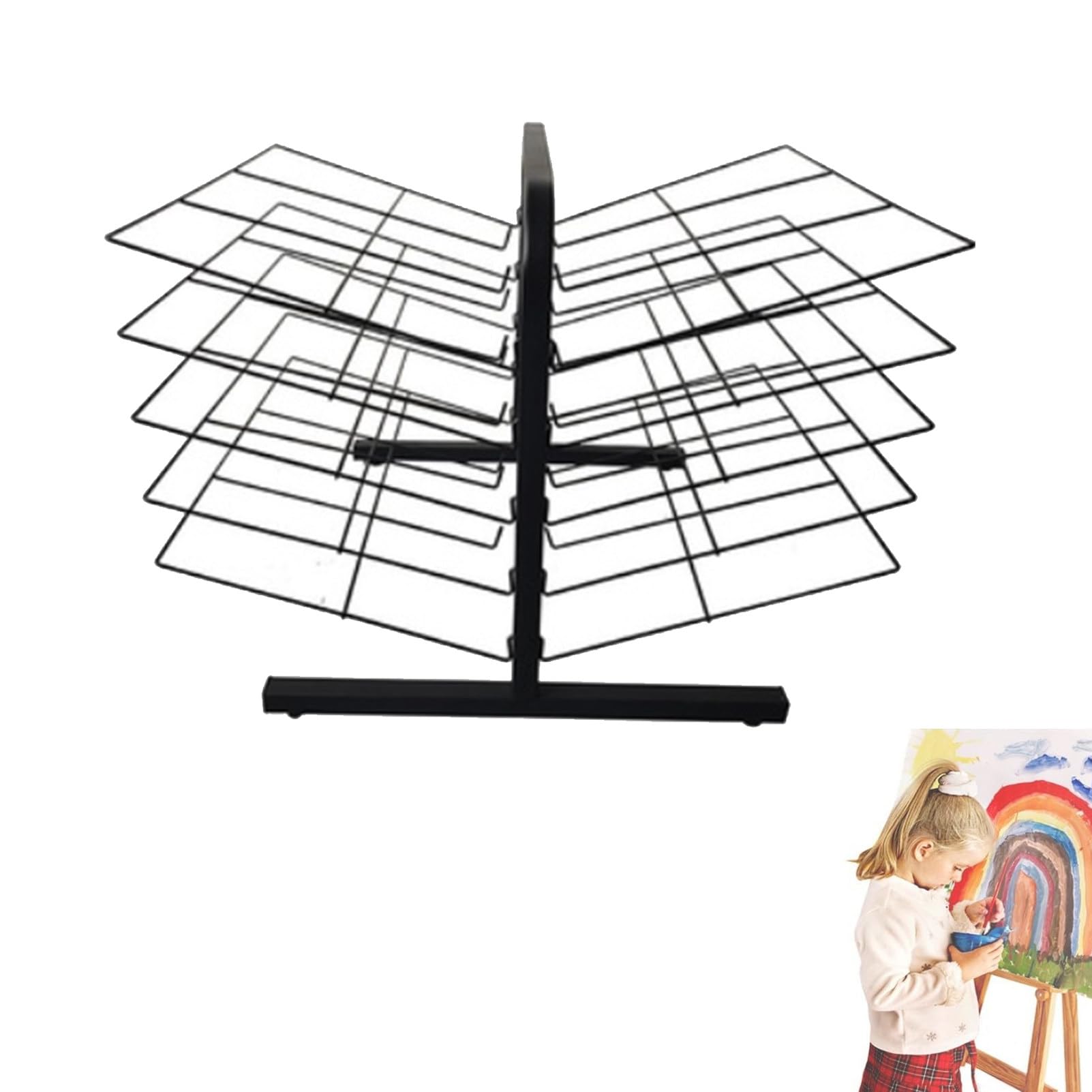 Caballete de Secado al Aire, Soporte para Guardar y secar Obras de Arte para Manualidades de Pintura en el Aula, Organiza y Protege proyectos de Arte húmedos.