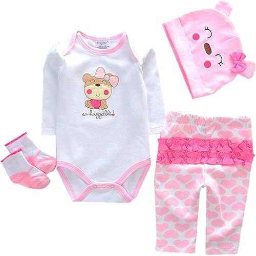 Muñecas Reborn Ropa de bebé, trajes rosas para muñecas Reborn de 20 a 22 pulgadas, conjuntos de ropa de bebé