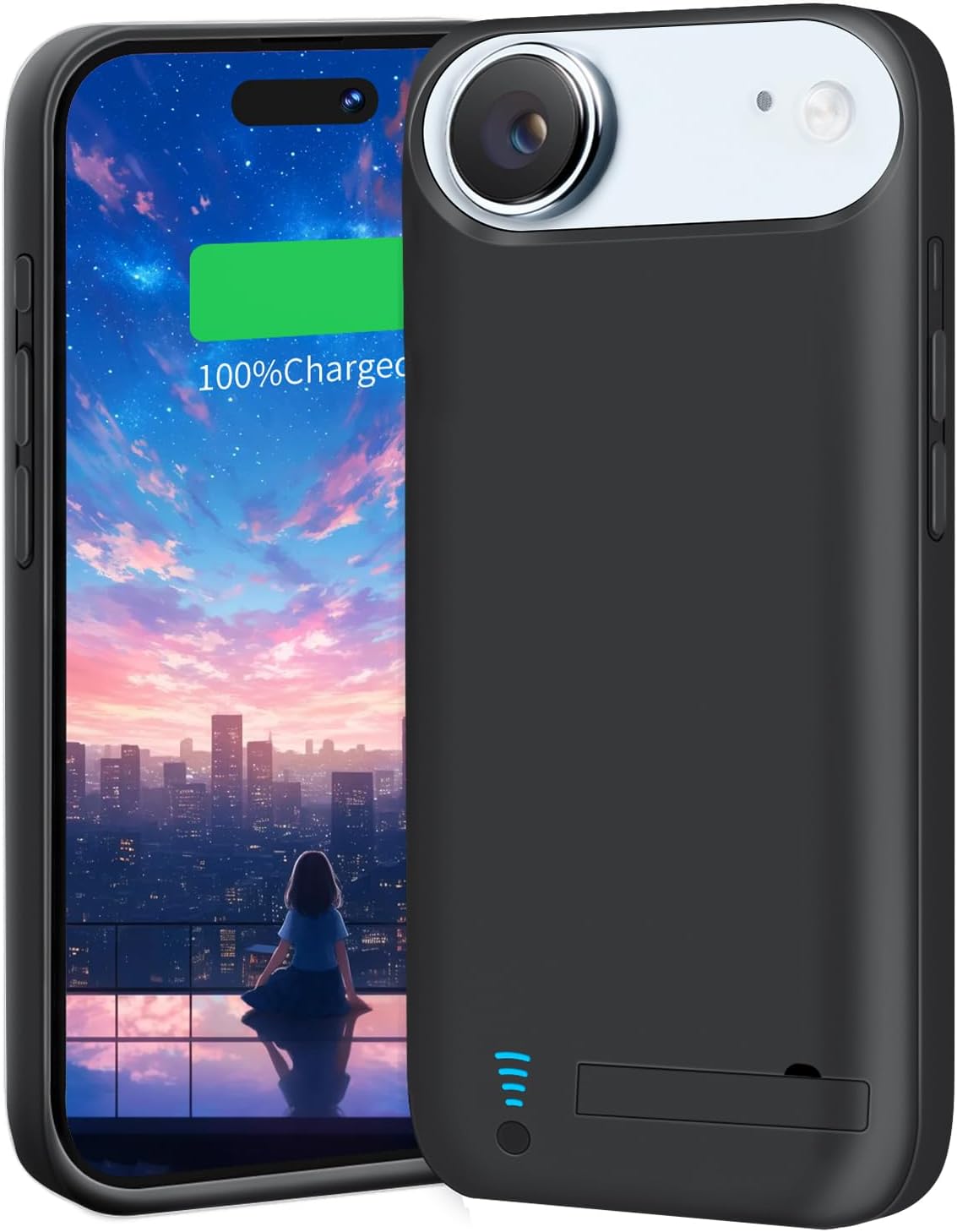 Battery Case for iPhone 17 Air, 6000mAh Rechargeable Extended Battery Charging/Charger Case, Add 100% Extra Juice (6.5 Inches) Black