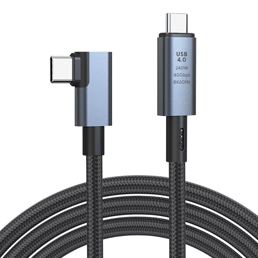 ETZIN Right Angle USB 4 Cable for Thunderbolt 4 [3.3FT/1M], 40Gbps Data Sync, 8K/5K@60Hz, 240W Fast Charging, 90 Degree USB C Thunderbolt Cable-1473CC-image-32