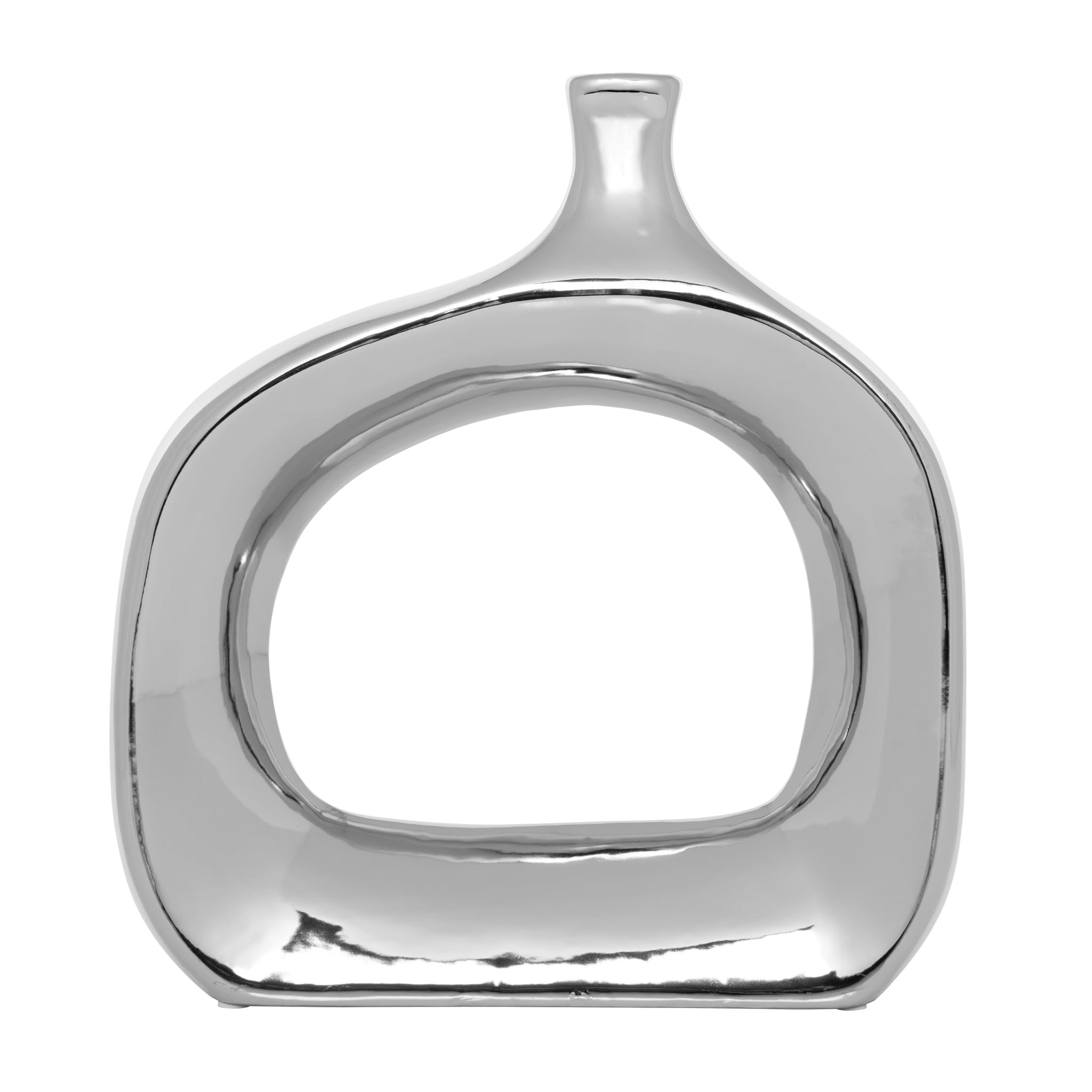 Torre & Tagus 900496 Wide Open Vase, Chrome