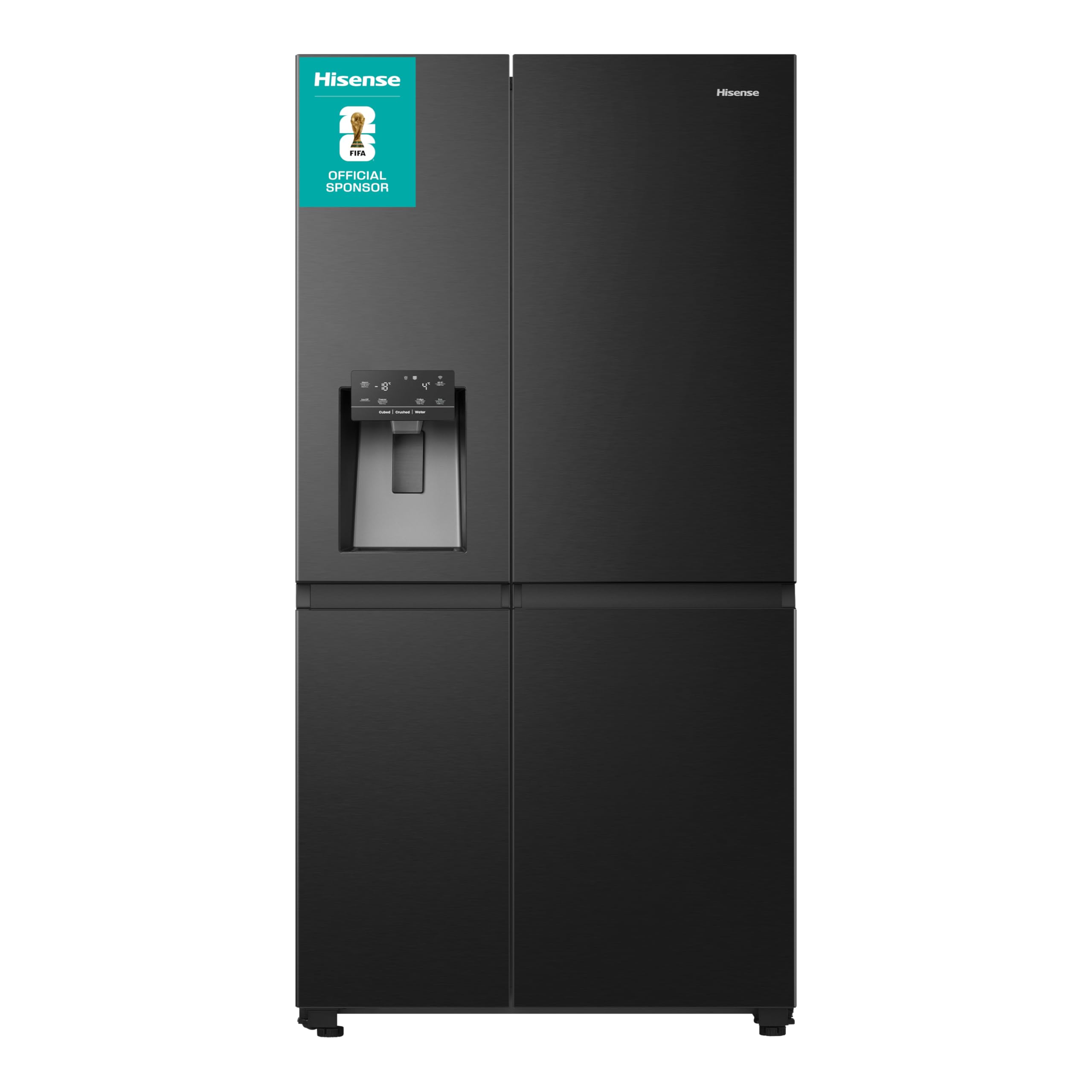 Hisense Rs818N4Ife Pureflat Infinite Series, 90Cm Wide Side By Side, American Fridge Freezer - Black Stainless Steel