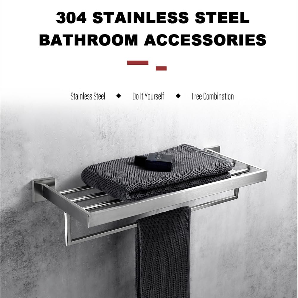 Accesorios de baño de Acero Inoxidable Kit de Hardware Montaje en Pared Gancho para Ropa Soporte de Papel Barra de Toalla Soporte para Cepillo de baño Jabonera, China