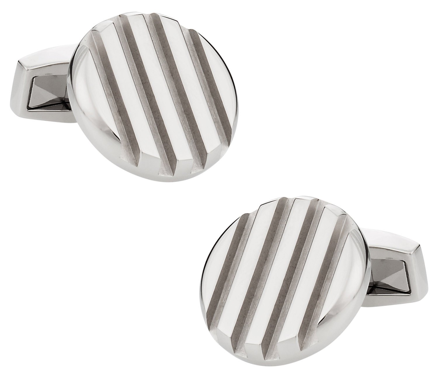 Cuff-DaddyGrooved Solid Stainless Steel Cufflinks with Presentation Box