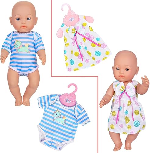 Miniatura 5 de Ebuddy Ropa de muñeca, 10 juegos de ropa de muñeca para muñecas de 14 a 16 pulgadas, muñecas de bebé recién nacidas de 16.9 in, muñecas de 15