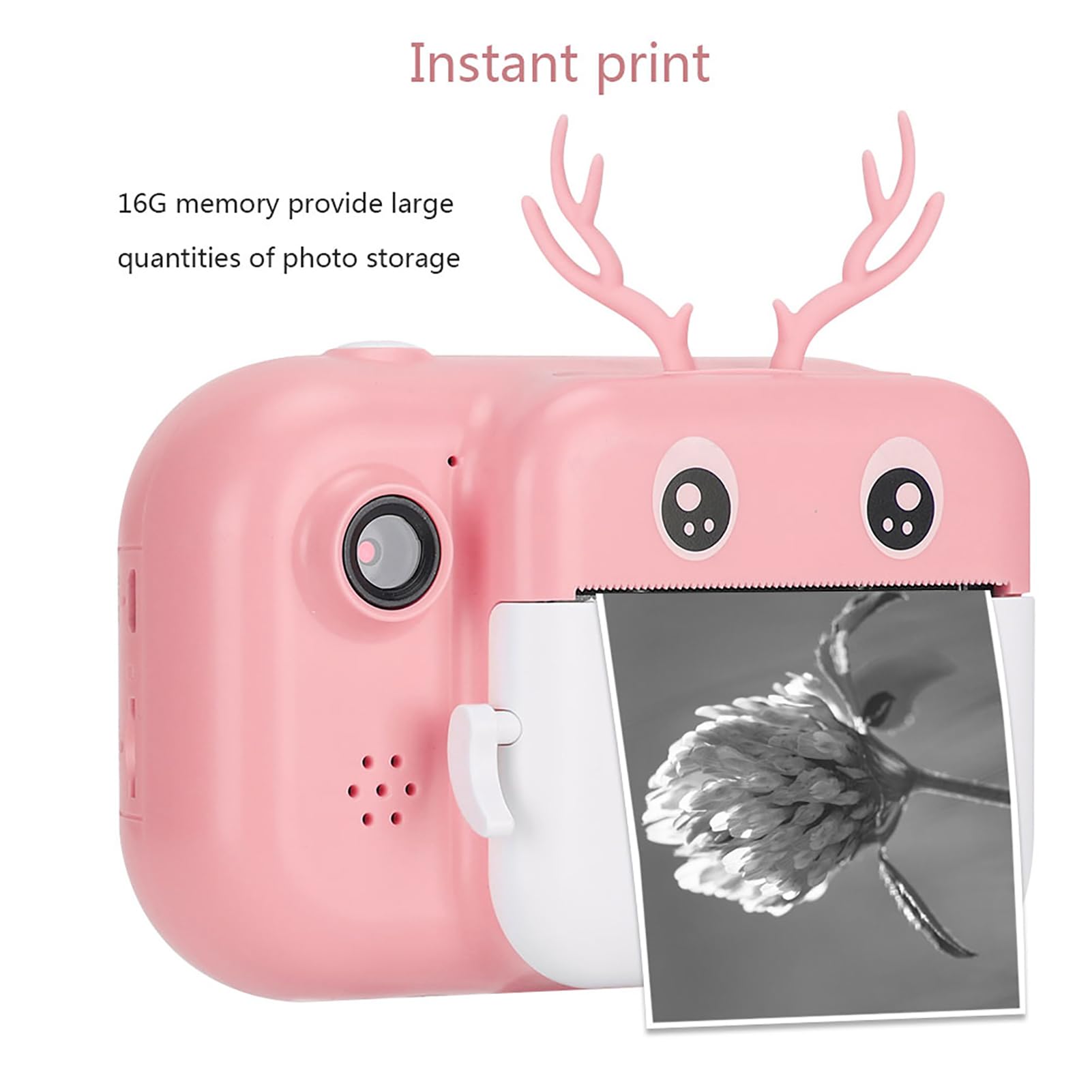 Fotocamera per Stampa Fotocamera Termica Portatile Istantanea per Bambini 1080P con Doppio Obiettivo per attività All'aperto per Bambini Memoria 16G (Rosa)