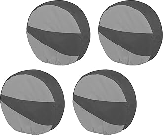 Explore Land Tire Covers 4 Pack - Tough Wheel Protector for Truck, SUV, Trailer, Camper, RV Universal Fits Tire Diameters 29-31.75 inches Black & Gray