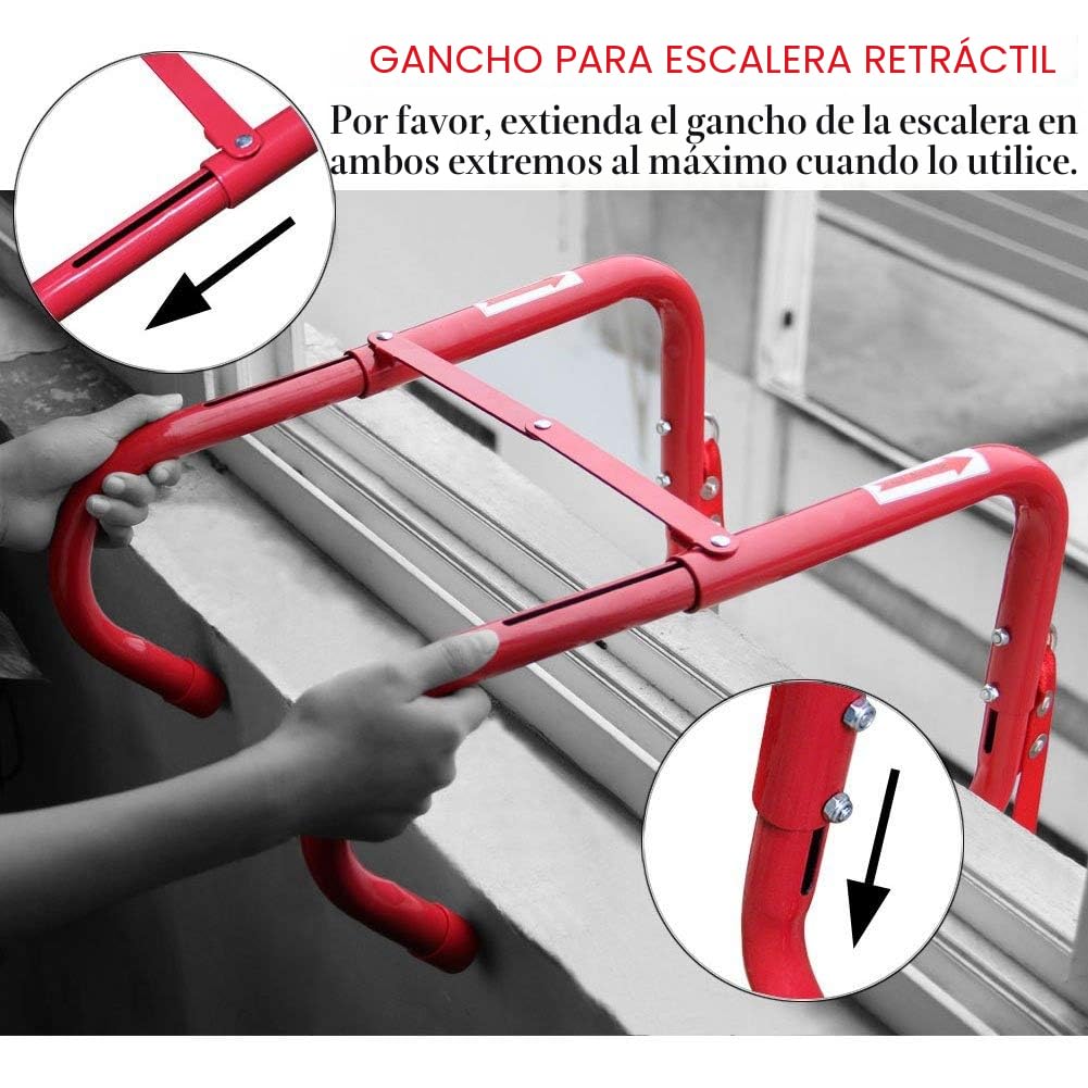Hausse Escalera retráctil de Escape de Incendios de 3 Pisos, 25 pies