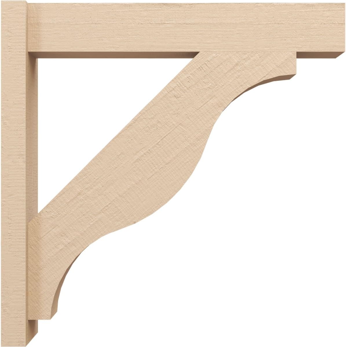 Ekena Millwork 6"W x 28"D x 28"H Funston Block Rough Cedar Woodgrain TimberThane Outlooker, Primed Tan