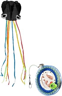 Kites for Kids Adults 4m Big Octopus Soft Kite Breeze Easy to Fly Adult Children Kite Cute Octopus Kite with Kite Reel Easy Fly Kites Kite Toys (Color : OneColor, Size : with 300m Reel Blue)
