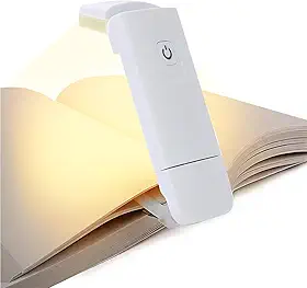 Luz de Leitura para Livro,​Luminária de Leitura com Clipe e Braço Flexível USB Recarregável - Brilho & Cor Ajustáveis, Luz Ampla Cuidados com os Olhos, Ideal para Leitura na Cama e à Noite
