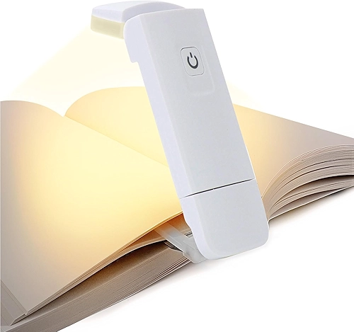 Luz de Leitura para Livro,​Luminária de Leitura com Clipe e Braço Flexível USB Recarregável - Brilho & Cor Ajustáveis, Luz Ampla Cuidados com os Olhos, Ideal para Leitura na Cama e à Noite