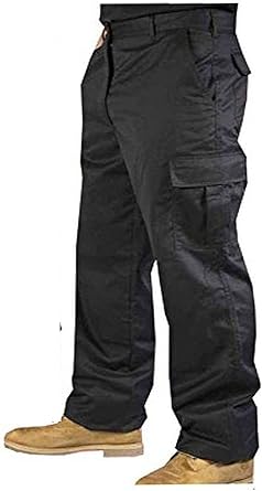 TS2 Mens Cargo Combat Work Black Navy Trousers Sizes 28"- 50" with Knee Pad Pockets