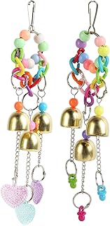 Zerodis Bird Bells Toy,Love Funny Parrot Bell Toy Bite Resistance Parrot Bell Toy for Pet Budgie Parakeet Cockatiel Conure Macaw