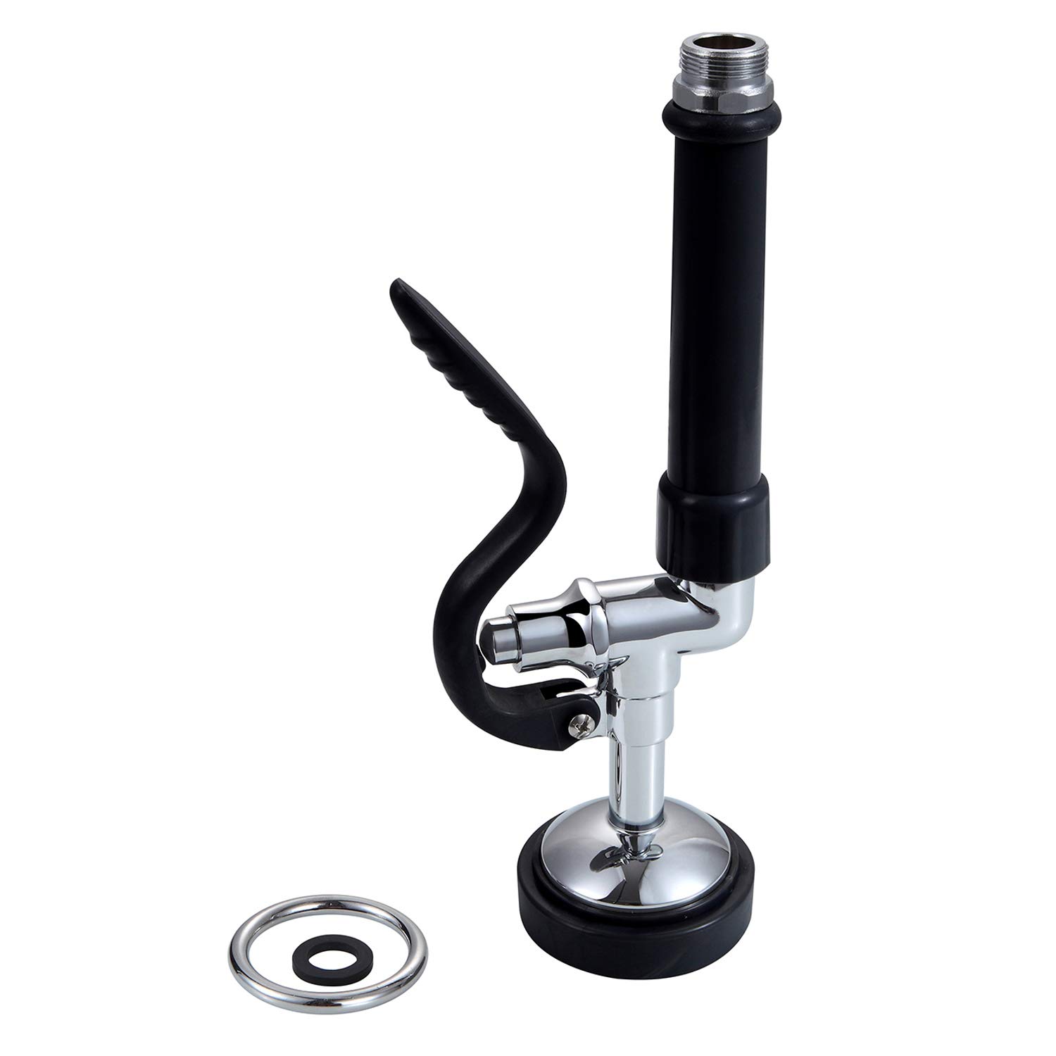 Grifo de cocina con pulverizador de una sola manija con pulverizador extraíble y cabezal de repuesto de latón, Blackt3