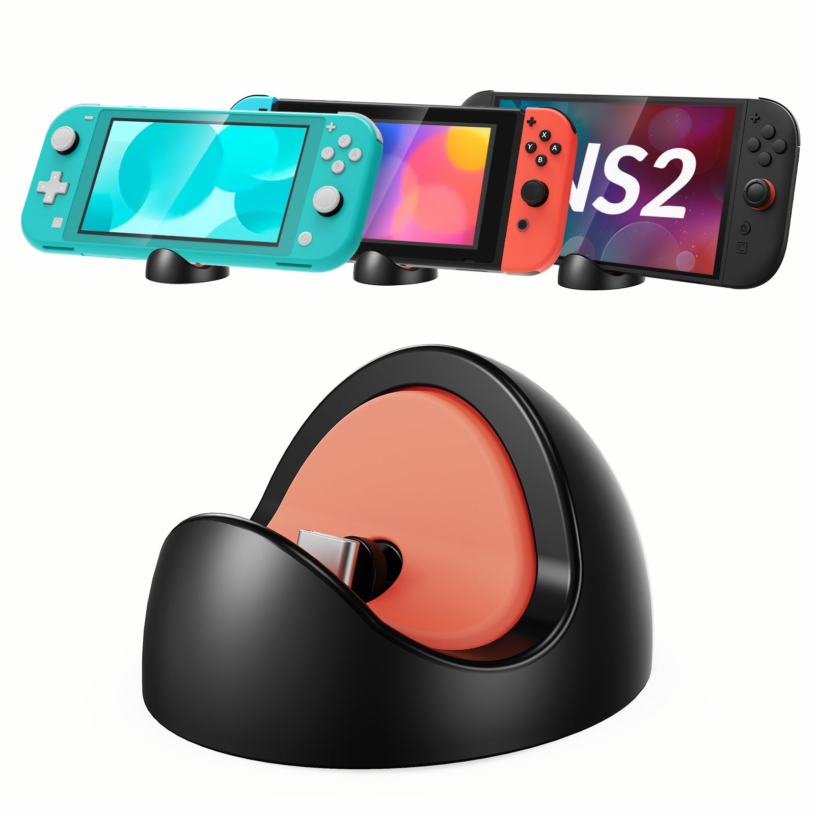 Base de carga Switch para Nintendo Switch 2/1/Lite/OLED | Estación de carga portátil, para viajes o al aire libre y hogar, no incluye cable
