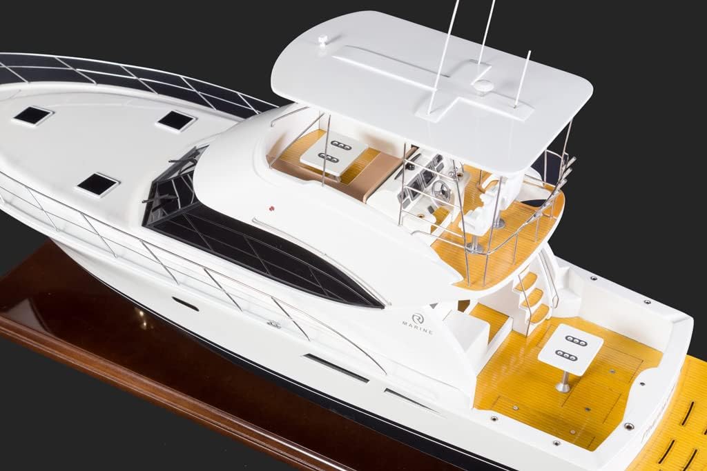 Riviera 45 Open Flybridge 31.5”- Assembled Wooden Replica Boat Décor - Wooden Decor Wooden Model Boat - Model Ships - Boat Display - Super Yacht Model