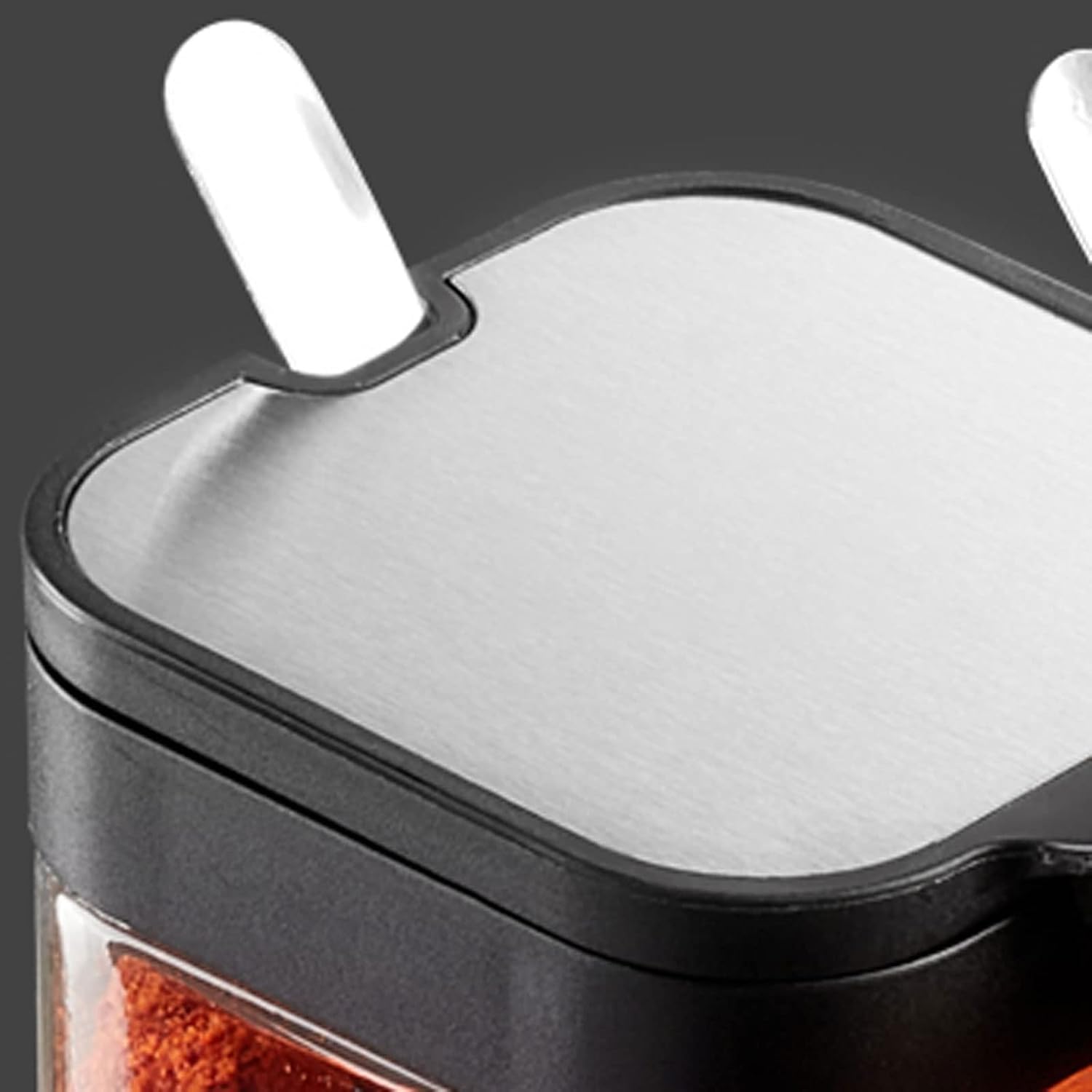 Spice boxs Transparent Glass Seasoning Jar Box，Seasoning for Kitchen, Counter, Food Storage，Size:110 * 75 * 90mm(255ml)