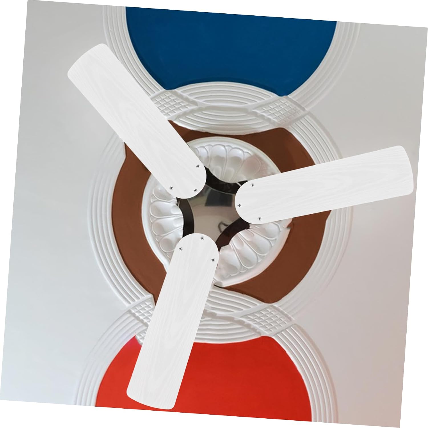 Cabilock Elegant Walnut Wood Grain Fan Blades Ceiling Fan Replacement Kit for Living